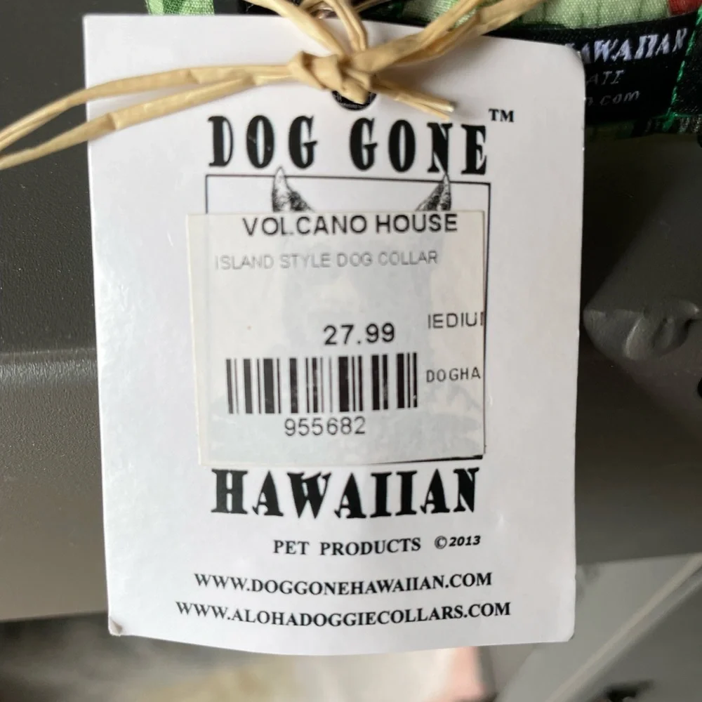 Dog Gone Hawaiian Medium Adjustable Floral Plumaria Dog Collar Made in Hawaii